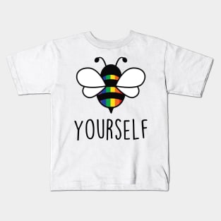 Cute Bee YourSelf Gay Bee Pride LGBT Rainbow Gift Kids T-Shirt